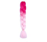 Namzi Lot de 6 extensions de cheveux synthétiques tressés pour femme - 100 g/paquet - 61 cm - Haute température - Pour tresser des tresses au crochet torsadées - Rose à rose