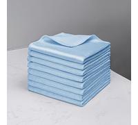 Namzi Lot de 8 chiffons de nettoyage en microfibre non pelucheux en forme d'écailles de poisson, 30 x 30 cm, chiffons de nettoyage nano miracle pour lunettes, bleu
