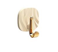 Namzi Lot de 8 crochets créatifs en plastique semi-transparent, pas de perforation, crochet adhésif, sans trace, crochet solide pour vêtements, cuisine (crochet doré, blanc)