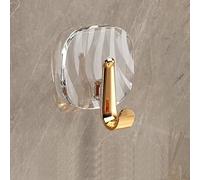 Namzi Lot de 8 crochets créatifs en plastique semi-transparent, sans perforation, crochet adhésif, sans trace, crochet solide pour vêtements, cuisine (crochet doré, transparent)