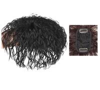Namzi Perruque courte bouclée de cheveux humains pour femme - Noir profond