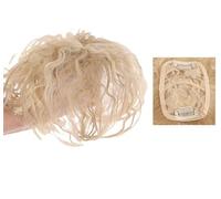 Namzi Perruque courte bouclée en cheveux humains pour femme Blond beurre