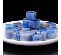 Namzi Pierre brute en cristal naturel bleu, 100 g, pierre carrée, pierre d'aromathérapie, pierre d'aromathérapie étendue, décoration d'aquarium, pierre carrée naturelle, 1,5-2 cm