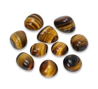 Namzi Pierres naturelles d’oeil de tigre polies pour le tumbling, le cabochonnage, les roches de fontaine, la décoration, l’enroulement de fil, les cristaux de guérison Wicca & Reiki (lot de 10)