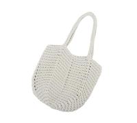 Namzi Sac à main en corde de coton tissé - 1 pièce - Blanc - Élégant - Pour les sorties quotidiennes et les transports décontractés