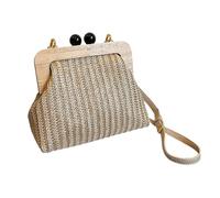 Namzi Sac tissé kaki 1 pièce, sac tissé carré en paille, mini fourre-tout élégant, parfait pour les sorties quotidiennes