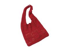 Namzi Sac tricoté rouge 1 pièce, sac fourre-tout en tricot ajouré, accessoire de voyage élégant, parfait pour les voyages au quotidien