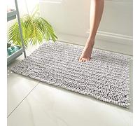 Namzi Tapis chenille doux et absorbant, tapis de sol pour décoration d'intérieur, pour usage quotidien et décoration, 1 pièce, 50 x 80 cm, touffeté, gris