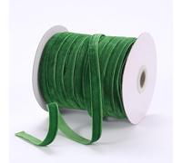 Namzi Vintage Velvet Ribbon, 0.39Inch X 50 Yards Christmas Ribbon for Gift Wrapping Holiday Floral Ribbon,Green