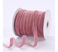 Namzi Vintage Velvet Ribbon, 0.39Inch X 50 Yards Christmas Ribbon for Gift Wrapping Holiday Floral Ribbon,Pink-A