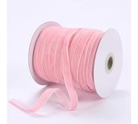 Namzi Vintage Velvet Ribbon, 0.39Inch X 50 Yards Christmas Ribbon for Gift Wrapping Holiday Floral Ribbon,Pink