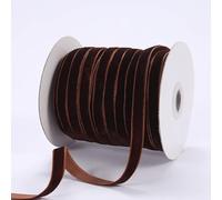 Namzi Vintage Velvet Ribbon, 0.39Inch X 50 Yards Christmas Ribbon for Gift Wrapping Holiday Floral Ribbon,Dark Brown