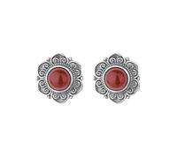Nan Hong Agate Flower Match Dome Stud Oreing for Women Girlgraduation Birthday Anniversary, Thread Worers Oreads, Vintage Trendy