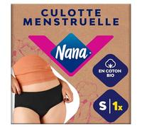 Nana Culotte Menstruelle Lavable Coton Bio - Flux Abondant - Noir - Coupe Hipster - S x1