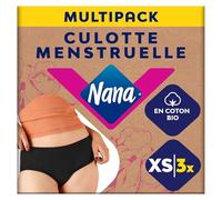 Nana Culotte Menstruelle Lavable Coton Bio - Flux Abondant - Noir - Coupe Hipster - XS x3