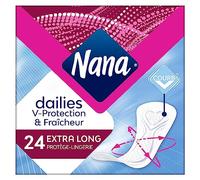 Nana Dailies Fraîcheur Protège-Lingerie Extra Long - 24 Protège-Slips Ultra-Absorbant pour une Protection Totale en toute Discrétion