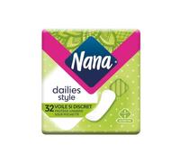 Nana Dailies Style Protège-Lingerie Voile Si Discret - 32 Protège-Slips | Ultra Fin et Extra Respirant - Pour Tous Types de Lingerie - Emballage 100% Fibres Renouvelables