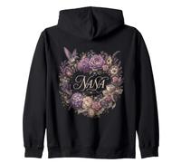 Nana Floral Colibri Jardin Grandma Fleurs Vintage Sweat à Capuche