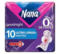 Nana Goodnight Ultra Large - 10 Serviettes Hygiéniques avec Ailettes