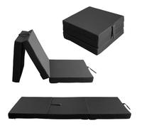 nana shop Matelas Pliant imperméable Pliable 3 pièces, Matelas de Camping, Matelas d'invités, Matelas de Sol, Matelas de Voyage, 80 x 200 x 10 cm (Noir)