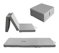 nana shop Matelas Pliant imperméable Pliable 3 pièces, Matelas de Camping, Matelas d'invités, Matelas de Sol, Matelas de Voyage, 80 x 200 x 10 cm (Gris)