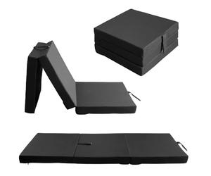 nana shop Matelas Pliant imperméable Pliable 3 pièces, Matelas de Camping, Matelas d'invités, Matelas de Sol, Matelas de Voyage, 80 x 200 x 10 cm (Noir)