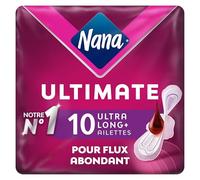 Nana Ultimate Ultra Long+ - 10 Serviettes Hygiéniques avec Ailettes