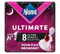 Nana Ultimate Ultra Nights - 8 Serviettes Hygiéniques avec Ailettes