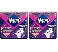 Nana Ultra Extra-Large Avec Ailettes Flux Très Abondants Plus, 9 Serviettes (Lot de 2)