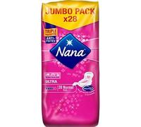 Nana Ultra Normal Plus - Serviette hygiénique avec ailettes - lot de 4 paquets de 28 serviettes