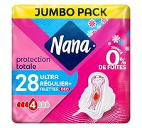 Nana Ultra Régulier Plus Deo - 28 Serviettes Hygiéniques avec Ailettes