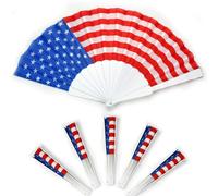 NANABORN 4 juillet Fans main Fans de pliage pour Patriotic USA / American Flag Independence Stars & Stripes Parade Pride Party (6pcs)