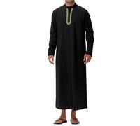 NANAMEEI Djellaba Homme Musulman Tenue Africaine Homme Marocaine Qamis Homme Noir M
