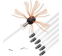 NANANA Kit de Ramonage, Kit Nettoyage de Poêle avec Tiges Flexibles en Nylon pour Kit de Nettoyage, Brosse de Cheminée pour Entraînement de Perceuse électrique, Multi-Taille,12m