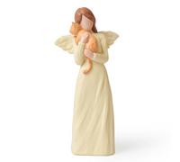 NANAOUS Figurines d'ange chat orange, cadeau commémoratif pour perte, statue d'anges gardiens, cadeau de condoléances, cadeau de condoléances pour les femmes, les amoureuses, collection peinte à la