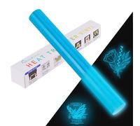 NANAPLUMS Film de transfert textile - Film à repasser phosphorescent - 30,5 x 100 cm - Film de transfert traceur flexible pour textiles HTV (bleu fluorescent)