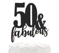 NANASUKO 50e anniversaire - 50 ans et fabuleux - Paillettes noires double face - Qualité supérieure Fabriqué aux États-Unis -Paillettes noires