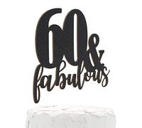 NANASUKO 60e anniversaire - 60 ans et fabuleux - Paillettes noires double face - Qualité supérieure Fabriqué aux États-Unis -Paillettes noires