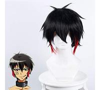 Nanbaka Jyugo No 15 Anime Cosplay perruque les chiffres Jugo Prison court noir rouge résistant à la chaleur synthétique cheveux perruques cheveux du visage