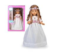 Nancy Collection Communion, Poupée habillée Première Communion et Couronne Fleurs, Blonde, robe blanche, à offrir, Réédition 2023, Célèbre (NAL01000)