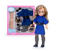 Nancy Collection Luxury Shopping, Nouveau modèle de vêtements pour poupées, élégants et stylés, composée d'une Robe Bleue électrique et de Justaucorps Noirs, 4 Accessoires, célèbre (NAL17000)