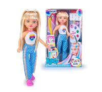 Nancy Colour Mix NAC92000 Poupée Fashion Comprenant Un kit de 3 aquarelles, Crea ajoute des mèches aux Cheveux avec Un Pinceau, de Nombreuses coiffures avec chouchous et Peigne Inclus, célèbre