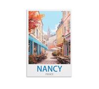 Nancy France - Affiches de voyage vintage sur toile pour décoration murale, chambre à coucher, 20 x 30 cm