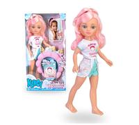 NANCY Glow Up Beauty Pack NAC91000 Poupée avec Accessoires de Routine de beauté Tenue Confortable pour Les Soins avec Bandeau et Masque Facial pour Les Enfants à partir de 3 Ans