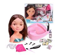 Nancy Hair Salon, tête cheveux bruns, lave-tête qui fonctionne pour de vrai,accessoires pour créer des coiffures pour les filles depuis 3 ans, célèbre (NACB2000)