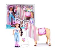NANCY NAC49000 Poupée de mode avec cheval, accessoire de soins, éponge qui change la couleur de la crinière, pour garçons et filles à partir de 3 ans, Famosa