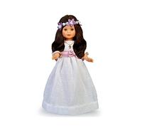 Nancy - Nancy Collection Communion, Poupée habillée Première Communion et Couronne Fleurs, brune, robe blanche, à offrir, Réédition 2023, Célèbre (NAL00000)