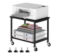 Nandae Meuble Imprimante 2 Étagères, Support d'imprimante Bureau Roulant avec 4 roulettes, Organisateur de Bureau,Rangement pour Cartouches et Papiers