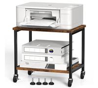 Nandae Meuble Imprimante 2 Étagères, Support d'imprimante Bureau Roulant avec 4 roulettes, Organisateur de Bureau,Rangement pour Cartouches et Papiers