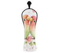 Nander Housse de tête de club de golf avec motif oiseaux et fleurs pour conducteur/bois de parcours/hybride, 1 lot de couvre-club de golf en cuir synthétique avec étiquette numérotée